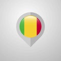 Map Navigation pointer with Mali flag design vector Royalty Free Stock Photo