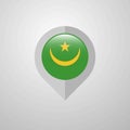 Map Navigation pointer with Mauritania flag design vector Royalty Free Stock Photo