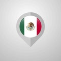 Map Navigation pointer with Mexico flag design vector Royalty Free Stock Photo
