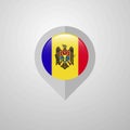 Map Navigation pointer with Moldova flag design vector Royalty Free Stock Photo