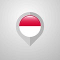 Map Navigation pointer with Monaco flag design vector Royalty Free Stock Photo