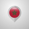 Map Navigation pointer with Morocco flag design vector Royalty Free Stock Photo