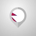 Map Navigation pointer with Nepal flag design vector Royalty Free Stock Photo