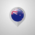 Map Navigation pointer with New Zealand flag design vector Royalty Free Stock Photo