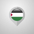 Map Navigation pointer with Palestine flag design vector Royalty Free Stock Photo