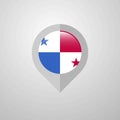 Map Navigation pointer with Panama flag design vector Royalty Free Stock Photo