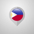 Map Navigation pointer with Phillipines flag design vector Royalty Free Stock Photo
