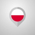 Map Navigation pointer with Poland flag design vector Royalty Free Stock Photo