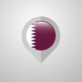 Map Navigation pointer with Qatar flag design vector