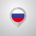 Map Navigation pointer with Russia flag design vector Royalty Free Stock Photo