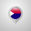 Map Navigation pointer with Saint-Martin flag design vector Royalty Free Stock Photo