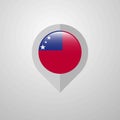 Map Navigation pointer with Samoa flag design vector Royalty Free Stock Photo