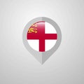 Map Navigation pointer with Sark flag design vector Royalty Free Stock Photo