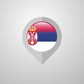 Map Navigation pointer with Serbia flag design vector Royalty Free Stock Photo