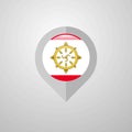 Map Navigation pointer with Sikkim flag design vector