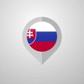 Map Navigation pointer with Slovakia flag design vector Royalty Free Stock Photo