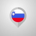 Map Navigation pointer with Slovenia flag design vector Royalty Free Stock Photo