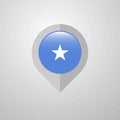 Map Navigation pointer with Somalia flag design vector Royalty Free Stock Photo