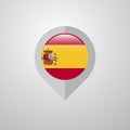 Map Navigation pointer with Spain flag design vector Royalty Free Stock Photo