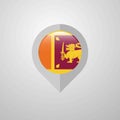 Map Navigation pointer with Sri Lanka flag design vector Royalty Free Stock Photo