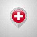 Map Navigation pointer with Switzerland flag design vector Royalty Free Stock Photo