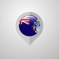 Map Navigation pointer with Tristan da Cunha flag design vector Royalty Free Stock Photo