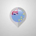Map Navigation pointer with Tuvalu flag design vector Royalty Free Stock Photo