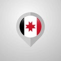 Map Navigation pointer with Udmurtia flag design vector Royalty Free Stock Photo