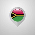 Map Navigation pointer with Vanuatu flag design vector Royalty Free Stock Photo