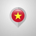 Map Navigation pointer with Vietnam flag design vector Royalty Free Stock Photo