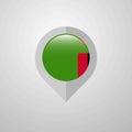 Map Navigation pointer with Zambia flag design vector Royalty Free Stock Photo