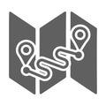 Map, navigation, route icon. Editable gray vector Royalty Free Stock Photo