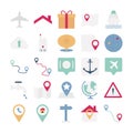 Map and navigation Vector icons can be easily modify or edited Royalty Free Stock Photo