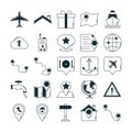 Map and navigation Vector icons can be easily modify or edited Royalty Free Stock Photo