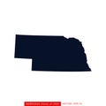 Map of Nebraska vector design template