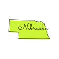 Map of Nebraska Vector Design Template.