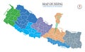 Map of Nepal with Districts and Province Vector Illustration