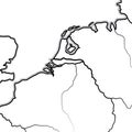 Map of The NETHERLANDISH Lands: The Netherlands, Belgium, Luxembourg (Benelux). Geographic chart.