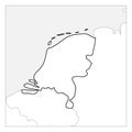 Map of Netherlands black thick outline highlighted with neighbor countries Royalty Free Stock Photo