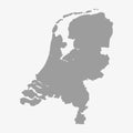 Map of Netherlands in gray on a white background Royalty Free Stock Photo