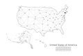 The map of the network of the United States of America. Vector low-poly image of a global map Royalty Free Stock Photo