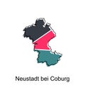 Map of Neustadt Bei Coburg geometric colorful illustration design template, Germany country map on white background vector