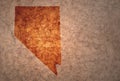 Map of nevada state on a old vintage crack paper background Royalty Free Stock Photo