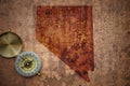 Map of nevada state on a old vintage crack paper Royalty Free Stock Photo