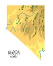 Map of Nevada state of the USA