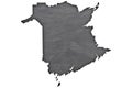 Map of New Brunswick on dark slate