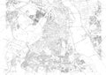 Map of New Delhi, satellite view, streets of the city, India