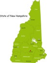 Map of New Hampshire state Royalty Free Stock Photo