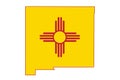 Map of New Mexico in the New Mexico flag colors Royalty Free Stock Photo