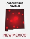 Map of New Mexico state and coronavirus infection.